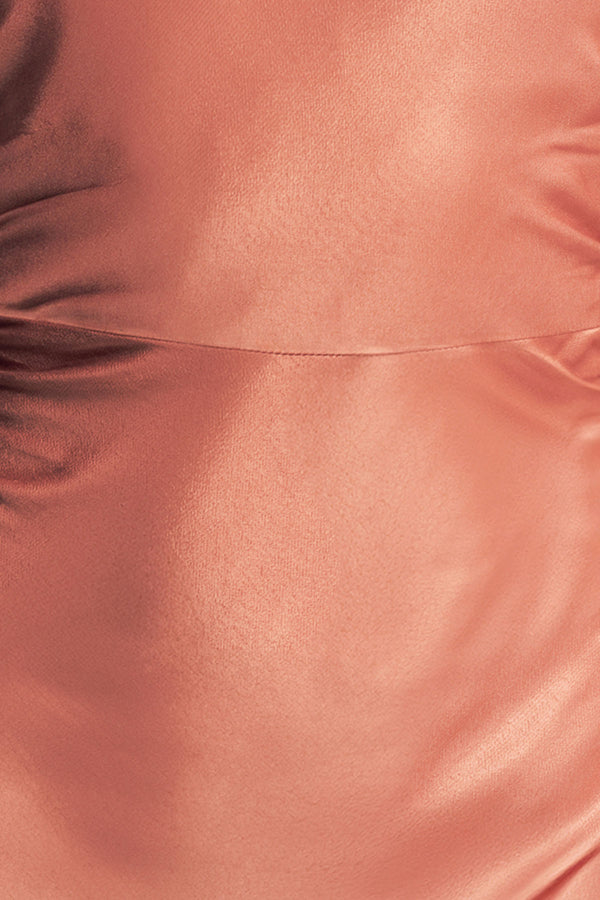 LA LUNE ASYMMETRICAL GATHERED MAXI DRESS - ANTIQUE ROSE