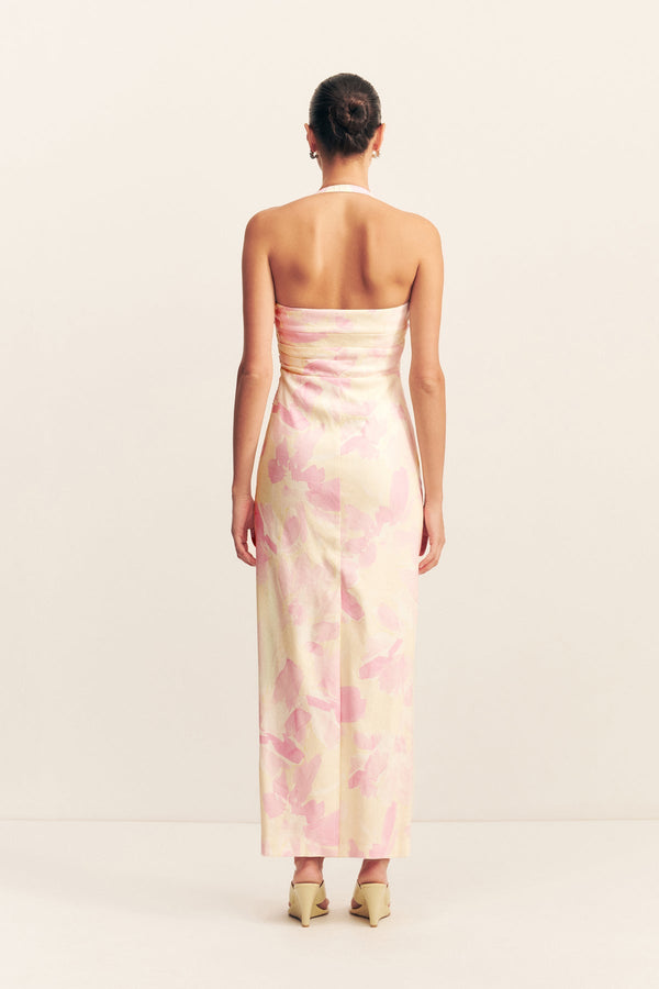 ADDISON DRAPED HALTER MAXI DRESS