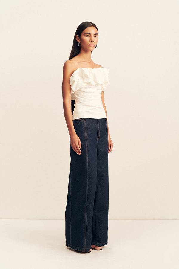 CAMPBELL STRAPLESS BUBBLE TOP - IVORY