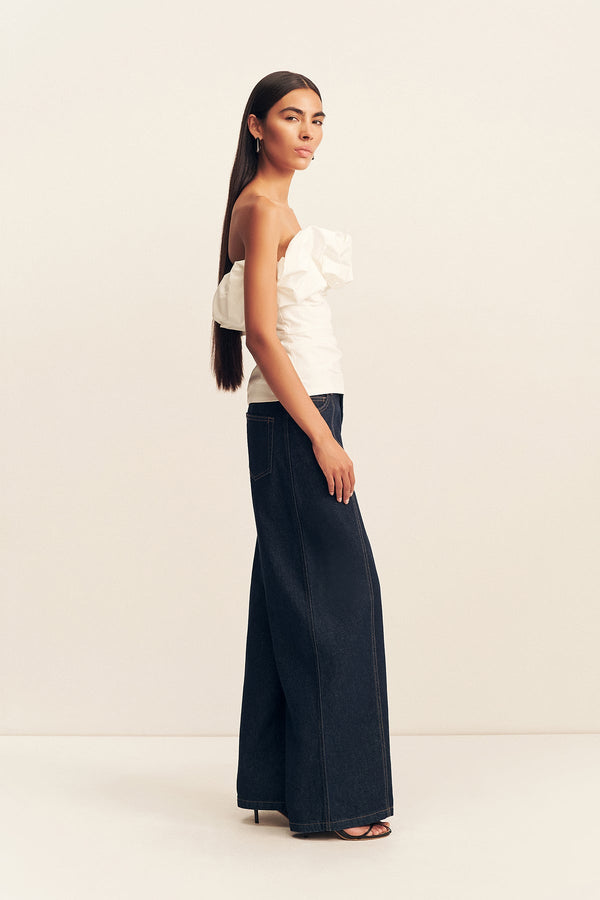 CAMPBELL STRAPLESS BUBBLE TOP - IVORY