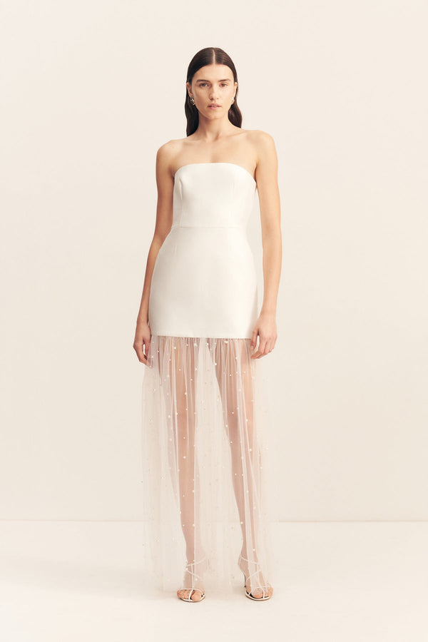 DEWDROP CONTRAST STRAPLESS MAXI DRESS_F