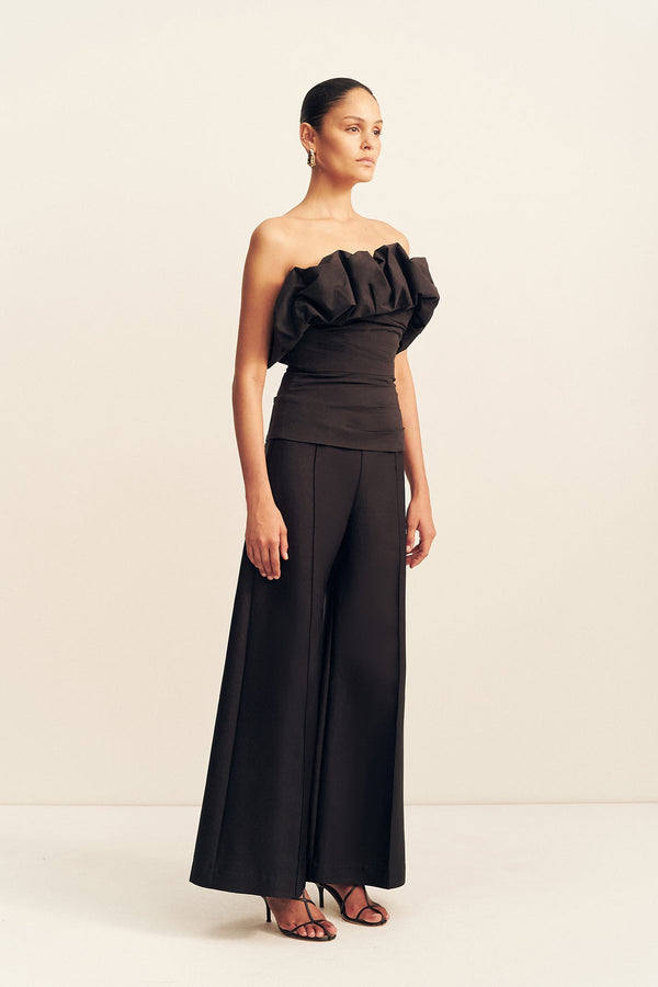 CAMPBELL STRAPLESS BUBBLE TOP - BLACK