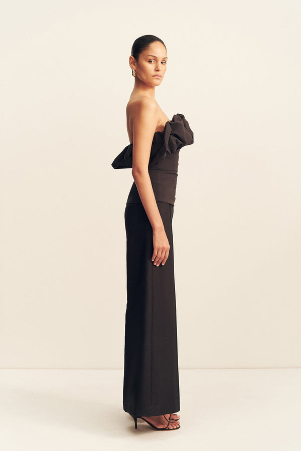 Campbell Strapless Bubble Top | Black | Tops