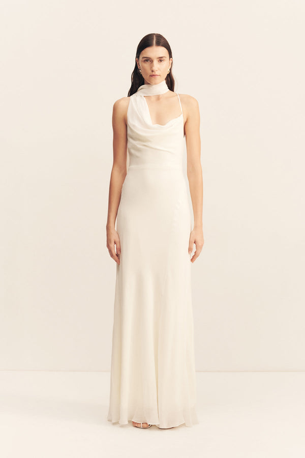 ROMY SCARF MAXI DRESS - IVORY_F