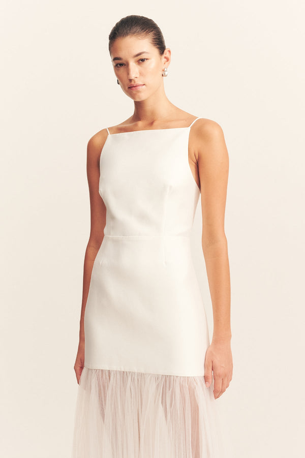 CALCITE CONTRAST SQUARE NECK MAXI DRESS