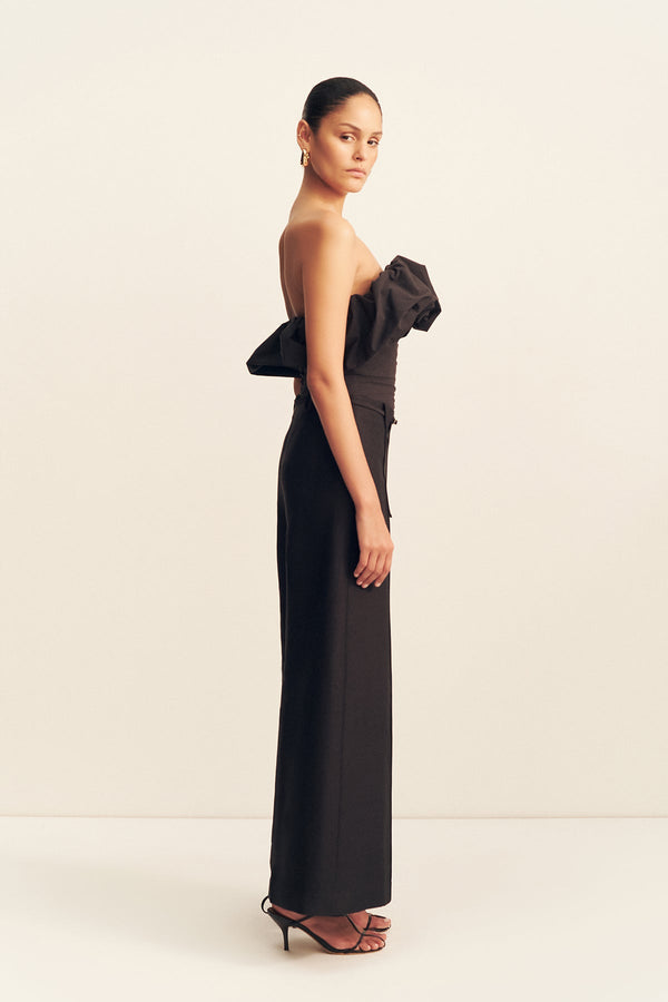 OTIS WIDE LEG BELTED PANT - BLACK