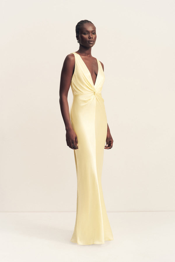 Shona Joy La Lune Low Twist Maxi Dress in Lemon - size Aus 6/US 2 Shona Joy La Lune Low Twist Maxi Dress in Lemon - size Aus 6/US 2