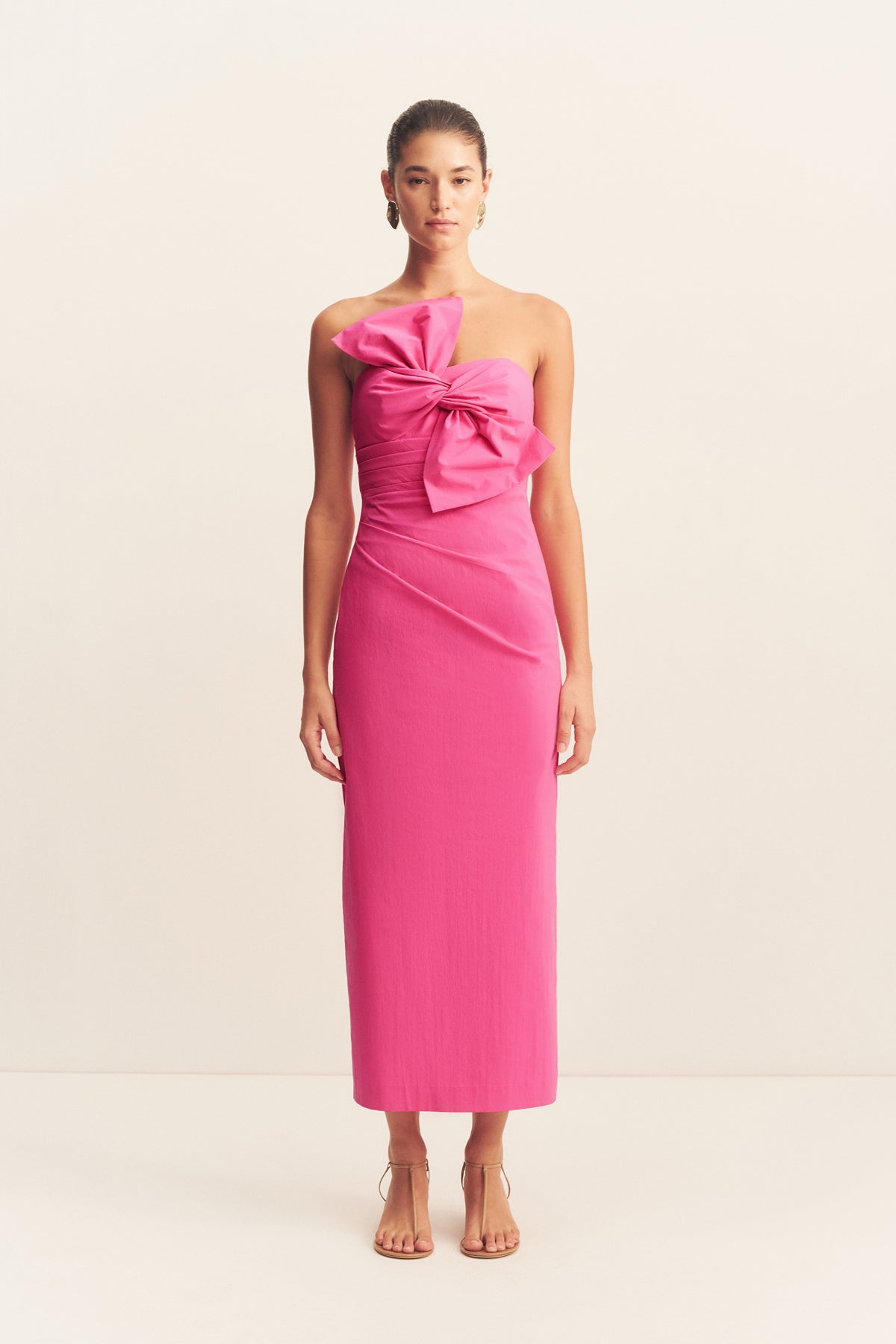 Campbell Knot Midi Dress | Vivid Pink | Dresses | Shona Joy
