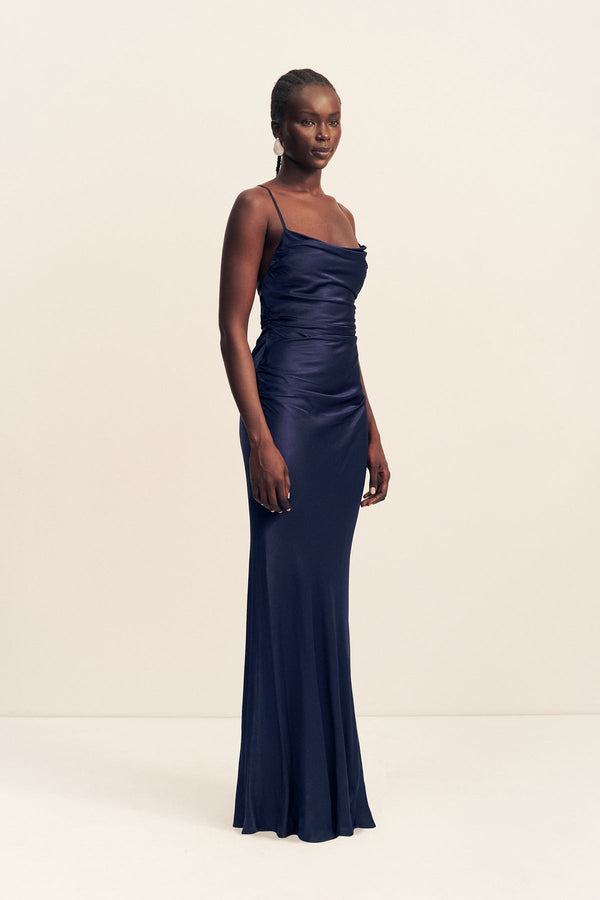 LA LUNE LACE BACK MAXI DRESS - MIDNIGHT