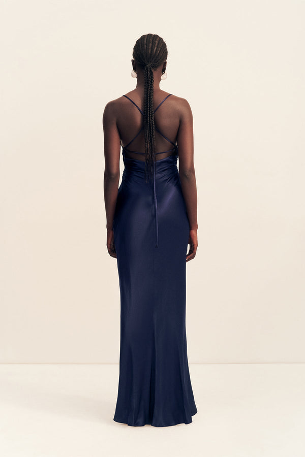 LA LUNE LACE BACK MAXI DRESS - MIDNIGHT