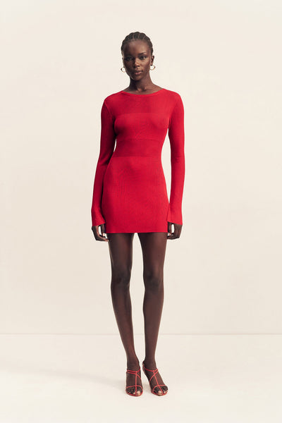 Rohe Long Sleeve Mini Dress | Cherry | Dresses | Shona Joy – Shona