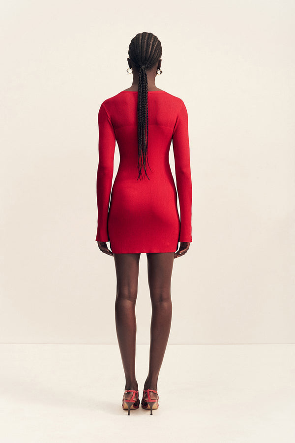 Shona Joy - Rohe Sheer Knit Long Sleeve Mini Dress Shona Joy - Rohe Sheer Knit Long Sleeve Mini Dress