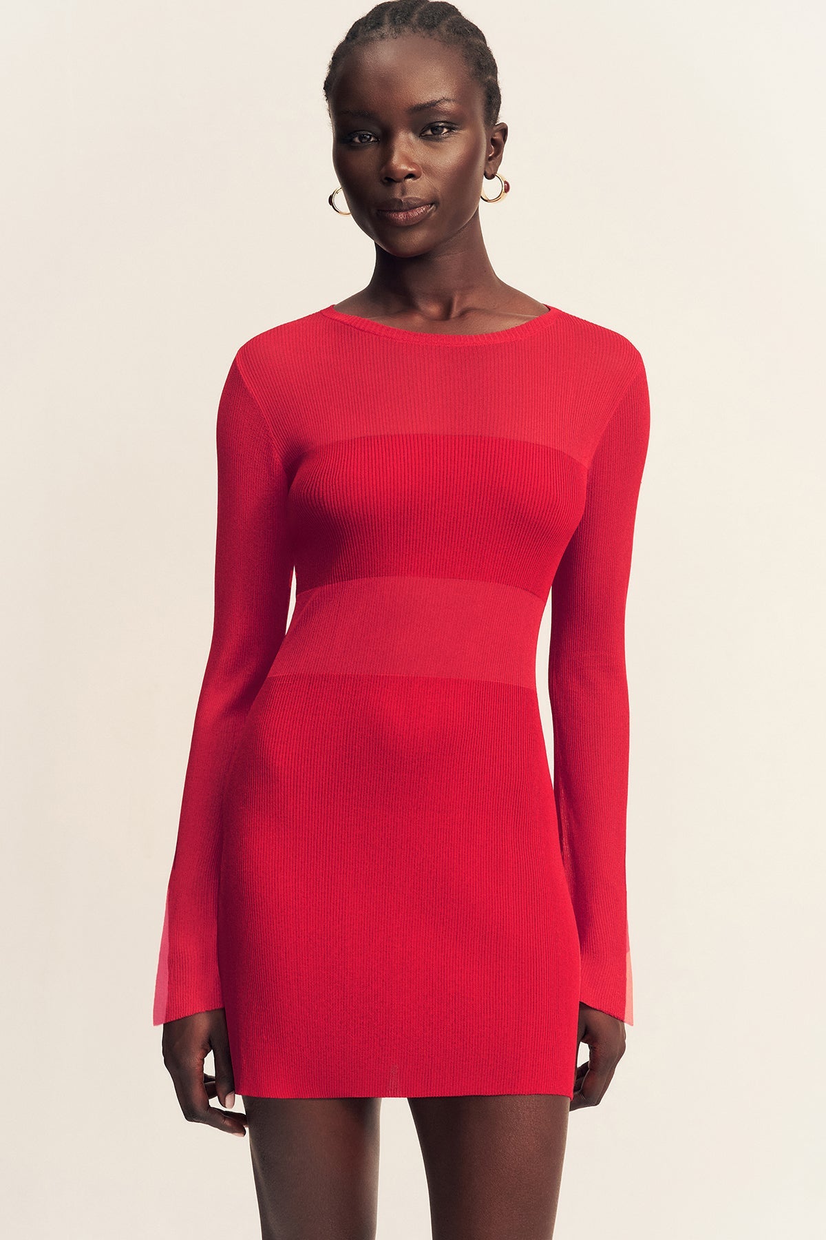 Rohe Long Sleeve Mini Dress | Cherry | Dresses | Shona Joy – Shona