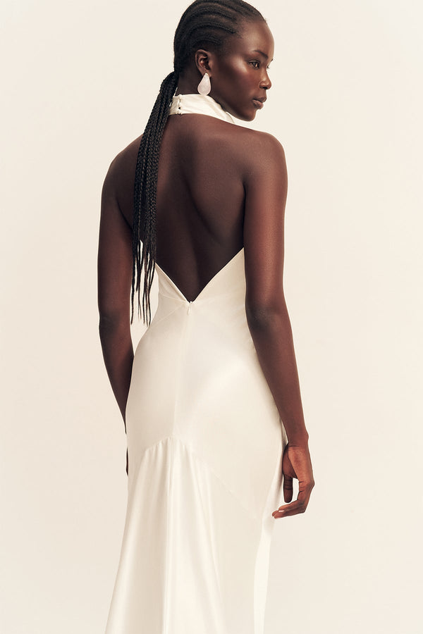 Shona Joy - La Lune High Cowl Open Back Gown - White - Bridal Dress Shona Joy - La Lune High Cowl Open Back Gown - White - Bridal Dress