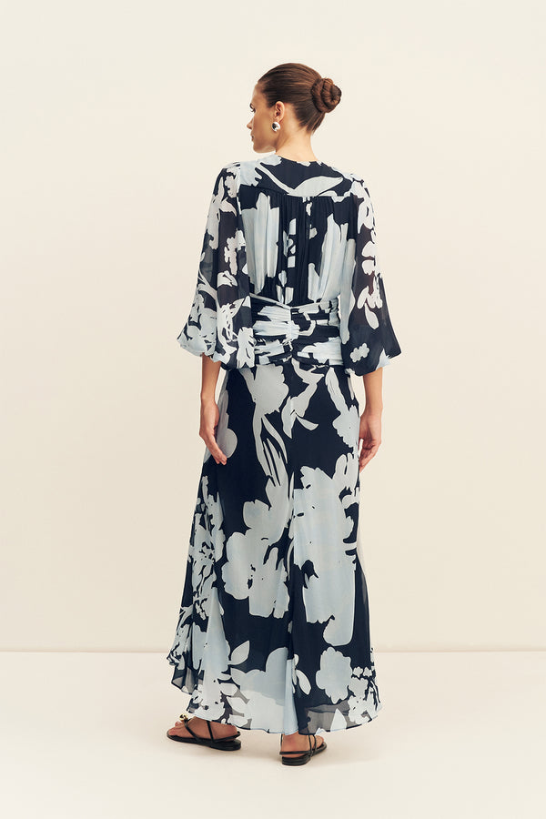 ALEYNA LONG SLEEVE RUCHED MAXI DRESS