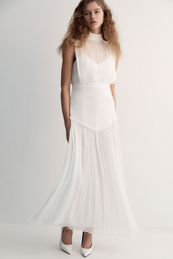 CLEMENCE HIGH NECK MAXI DRESS | IVORY | DRESSES | SHONA JOY Shona Joy US CLEMENCE HIGH NECK MAXI DRESS | IVORY | DRESSES | SHONA JOY Shona Joy US