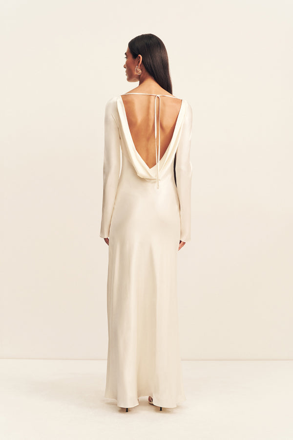La Lune Cumulus Silk Backless Lace Split Maxi Dress | Ivory | Dresses | Shona Joy Shona Joy US La Lune Cumulus Silk Backless Lace Split Maxi Dress | Ivory | Dresses | Shona Joy Shona Joy US