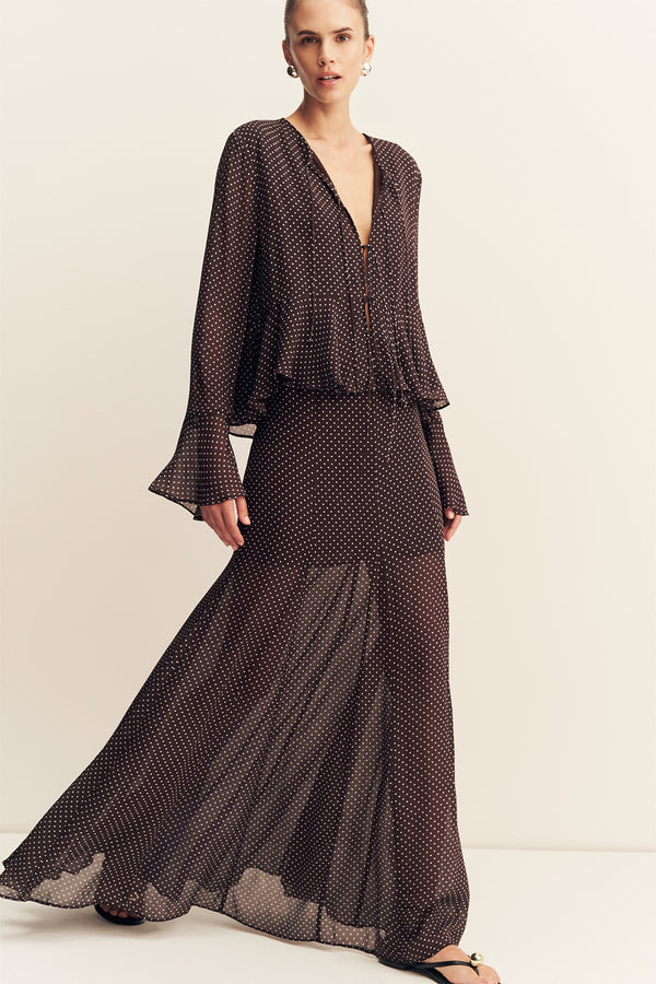MADDOX PANELLED MAXI SKIRT
