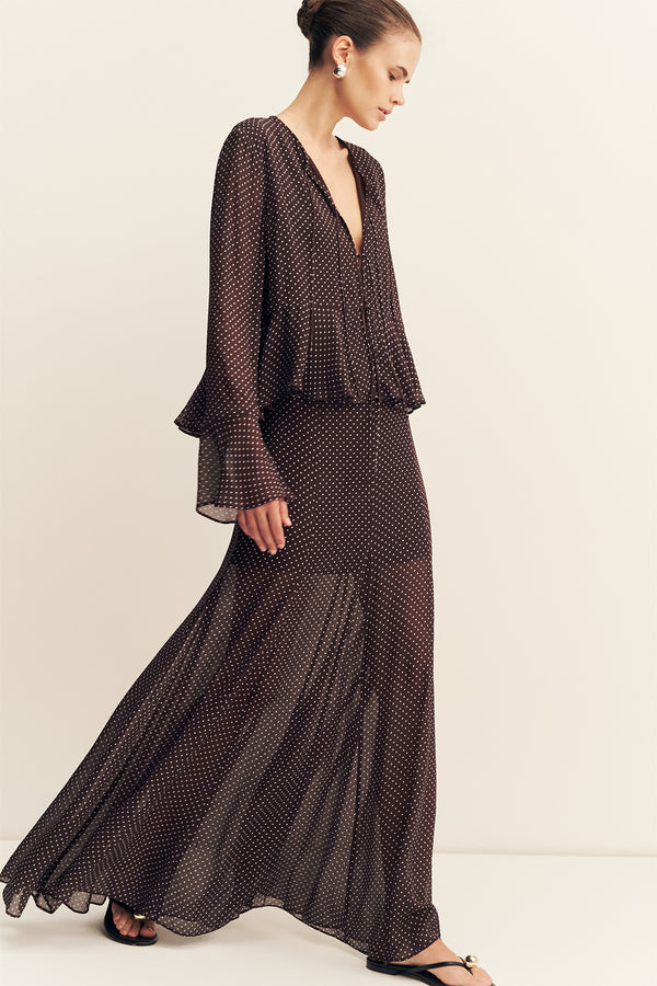 MADDOX PANELLED MAXI SKIRT