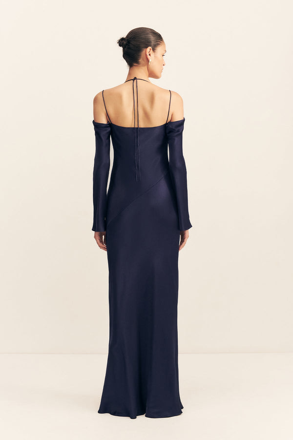Shona Joy - La Lune Off Shoulder Tie Maxi Dress - Midnight - Bridesmaids Dress Shona Joy - La Lune Off Shoulder Tie Maxi Dress - Midnight - Bridesmaids Dress