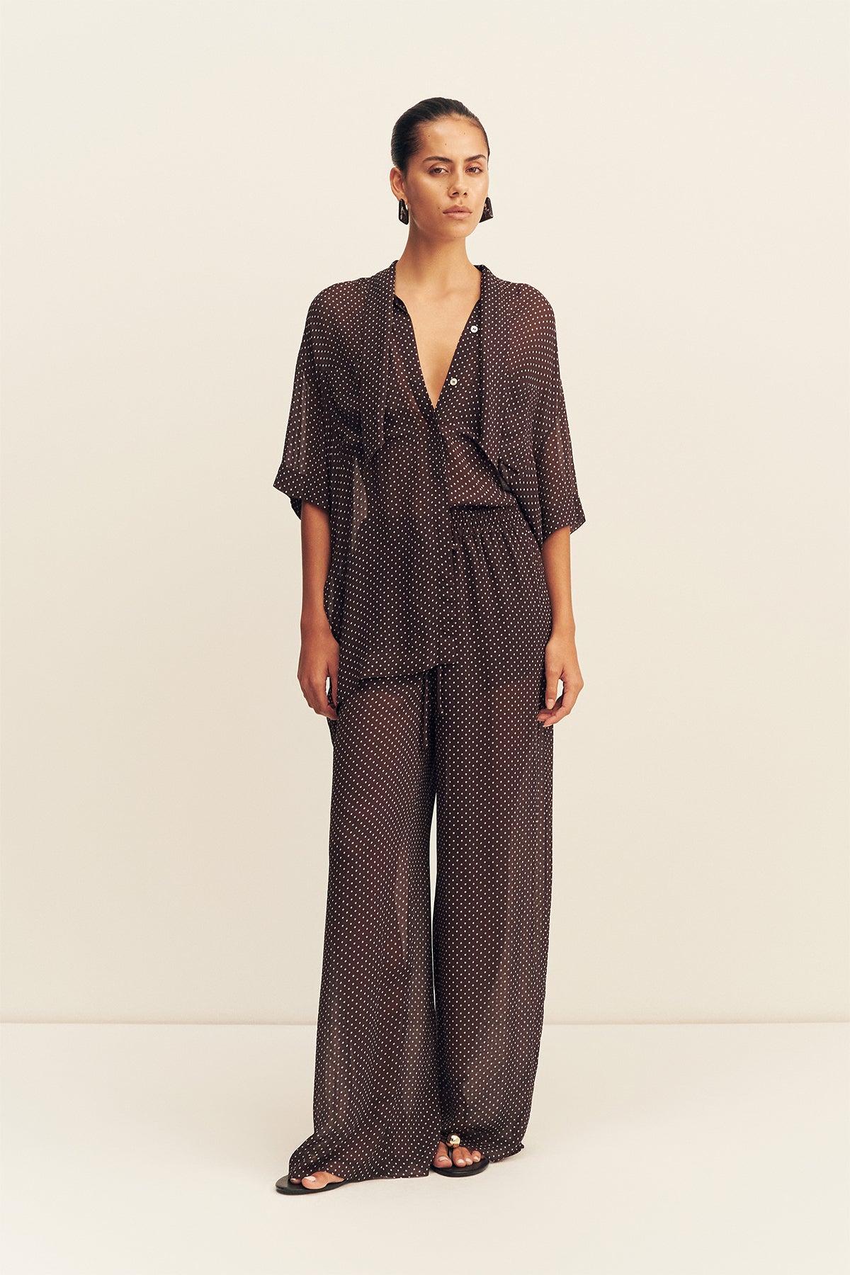 Maddox Drawstring Pant | Ristretto/Sky | Pants | Shona Joy – Shona