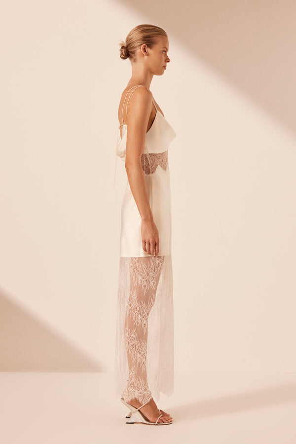 Shona Joy - La Lune Cumulus Silk Lace Maxi Dress - Ivory - Bridesmaids Dress Shona Joy - La Lune Cumulus Silk Lace Maxi Dress - Ivory - Bridesmaids Dress