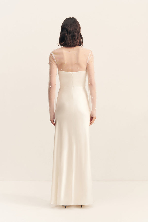 Opaline Sheer Pearl Top | Ivory | Tops