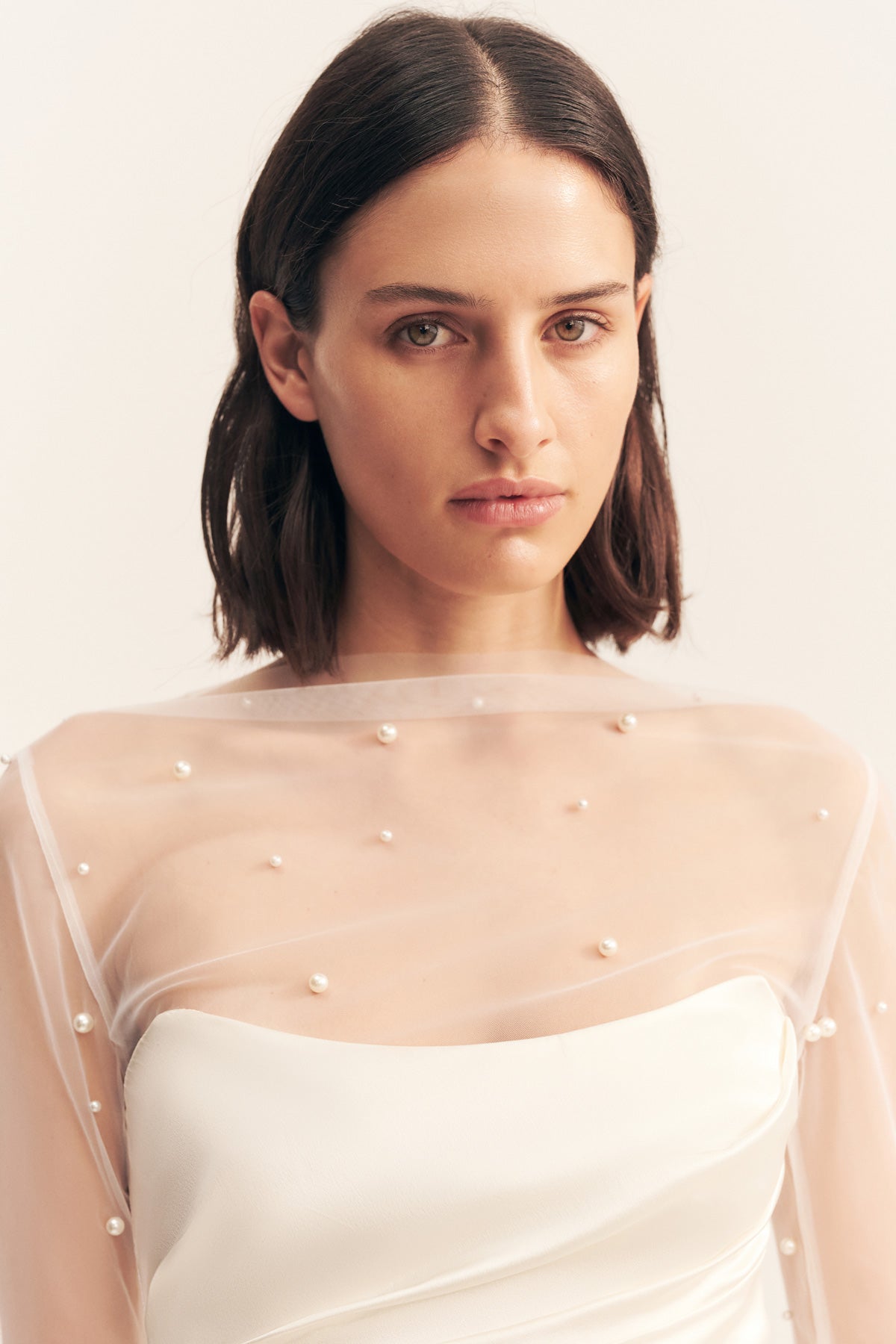 Opaline Sheer Pearl Top | Ivory | Tops | Shona Joy – Shona Joy US