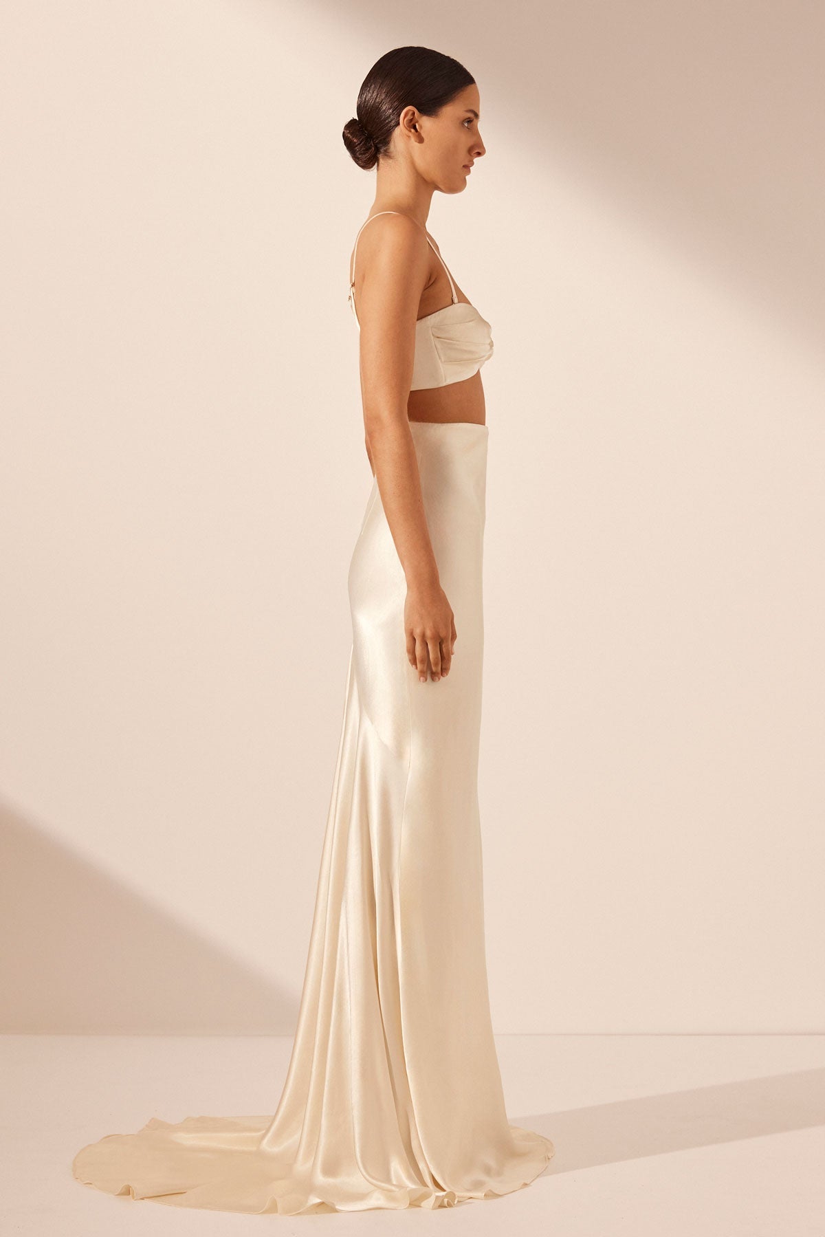 La Lune High Waist Maxi Skirt | Cream | Skirts | Shona Joy – Shona