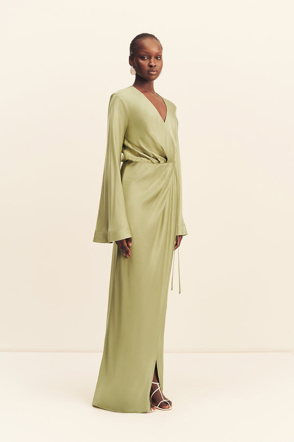 La Lune Long Sleeve Wrap Maxi Dress | Fern | Dresses | Shona Joy Shona Joy US La Lune Long Sleeve Wrap Maxi Dress | Fern | Dresses | Shona Joy Shona Joy US