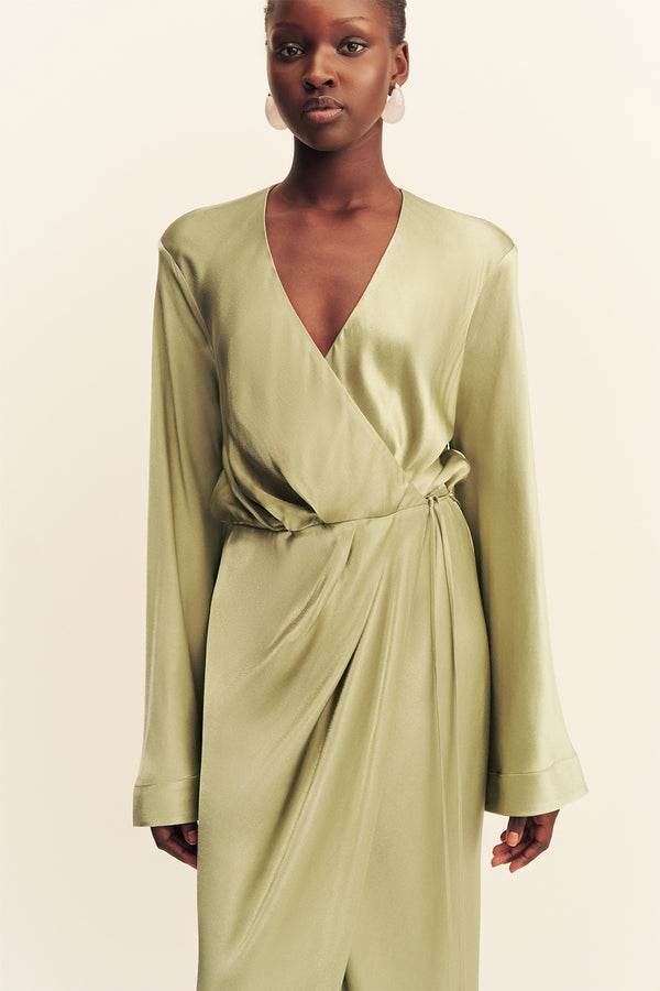 La Lune Long Sleeve Wrap Maxi Dress | Fern | Dresses | Shona Joy La Lune Long Sleeve Wrap Maxi Dress | Fern | Dresses | Shona Joy