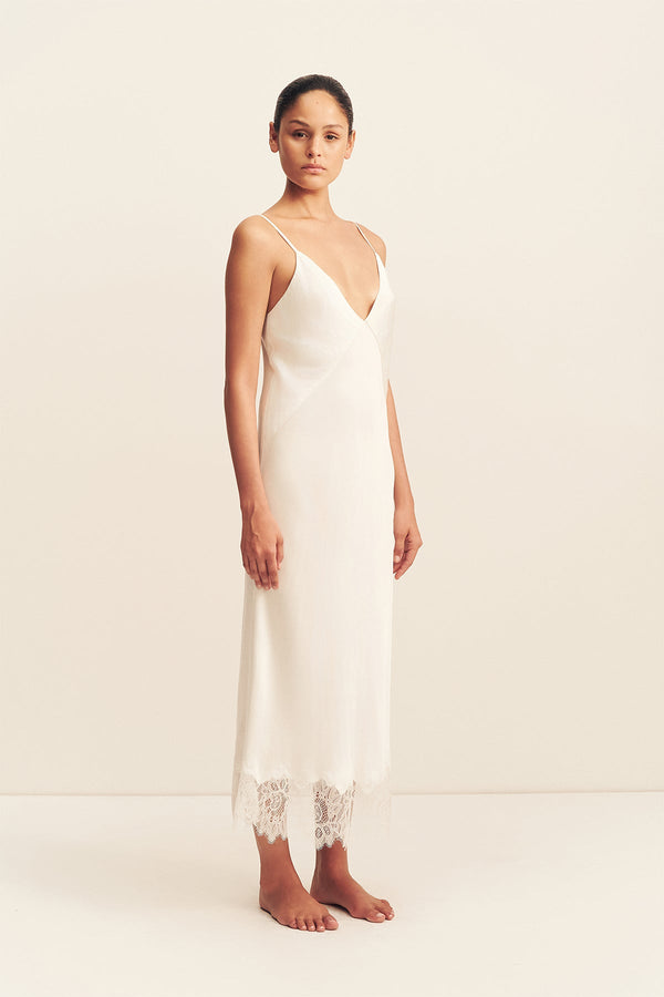 Shona Joy - Lustre Lace Slip Midi Dress - Ivory - Designer Bridesmaids Dress Shona Joy - Lustre Lace Slip Midi Dress - Ivory - Designer Bridesmaids Dress