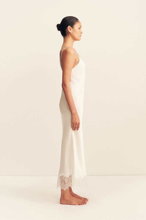 Shona Joy - Lustre Lace Slip Midi Dress - Ivory - Designer Bridesmaids Dress Shona Joy - Lustre Lace Slip Midi Dress - Ivory - Designer Bridesmaids Dress