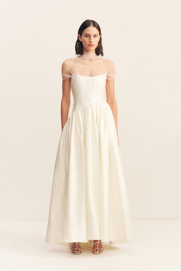 white sheer dress with bodysuit underneath White Maxi Dress - Bodysuit Dress with Sheer Skirt - Lace Maxi