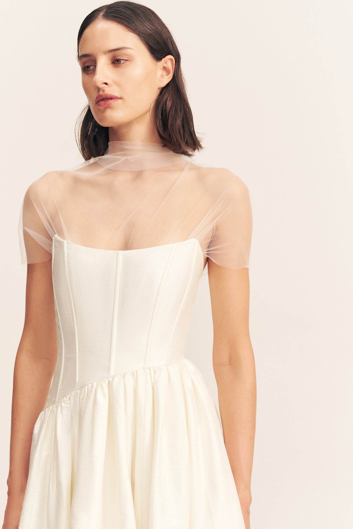 Cirrus Tulle Bodysuit | Ivory | Bodysuits | Shona Joy – Shona Joy US