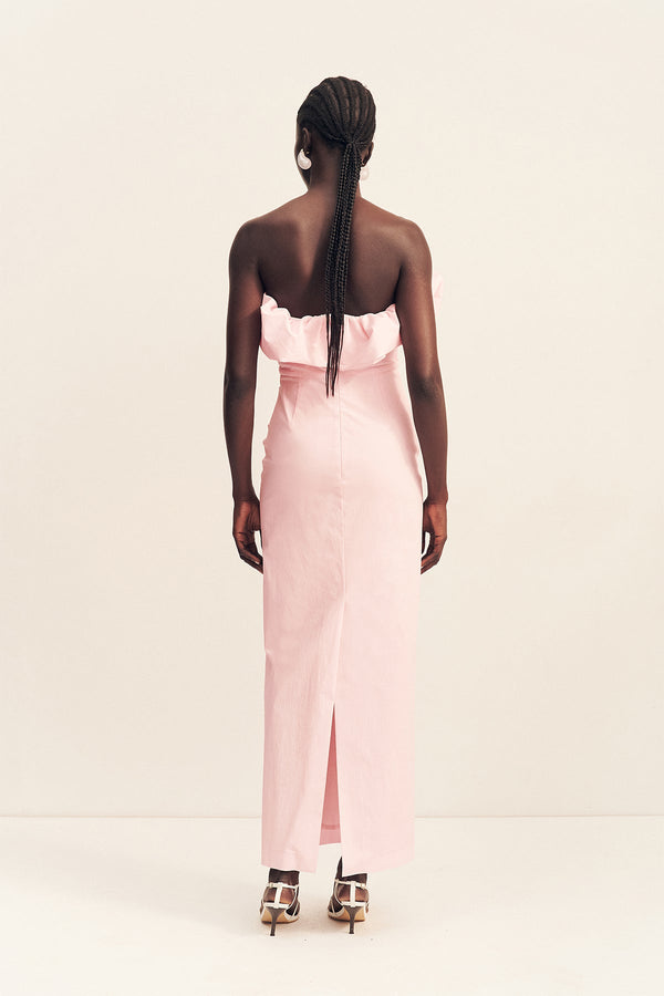 CAMPBELL STRAPLESS BUBBLE MAXI DRESS - BALLERINA