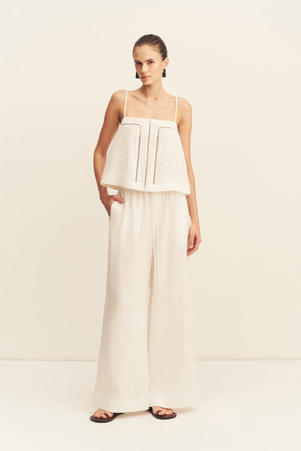 TOMMY LINEN CAMI - IVORY_F