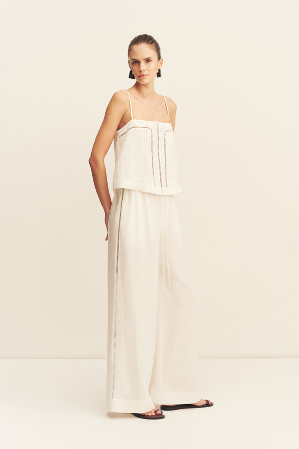 TOMMY LINEN CAMI - IVORY
