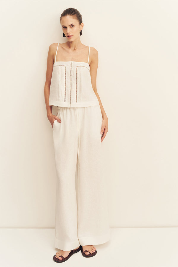 TOMMY LINEN CAMI - IVORY