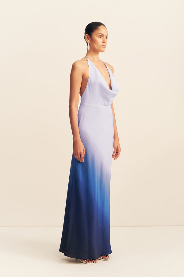 LOTTIE SILK LOW COWL MAXI DRESS