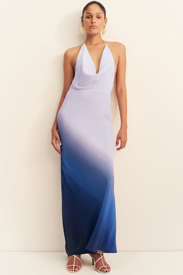 LOTTIE SILK LOW COWL MAXI DRESS