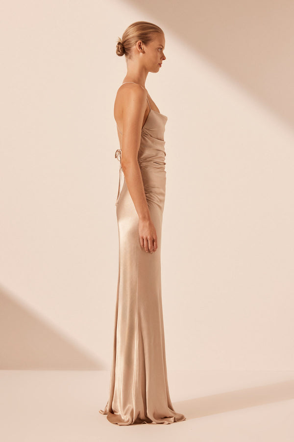 Shona Joy - La Lune Lace Back Maxi Dress - Gold - Bridesmaids Dress Shona Joy - La Lune Lace Back Maxi Dress - Gold - Bridesmaids Dress