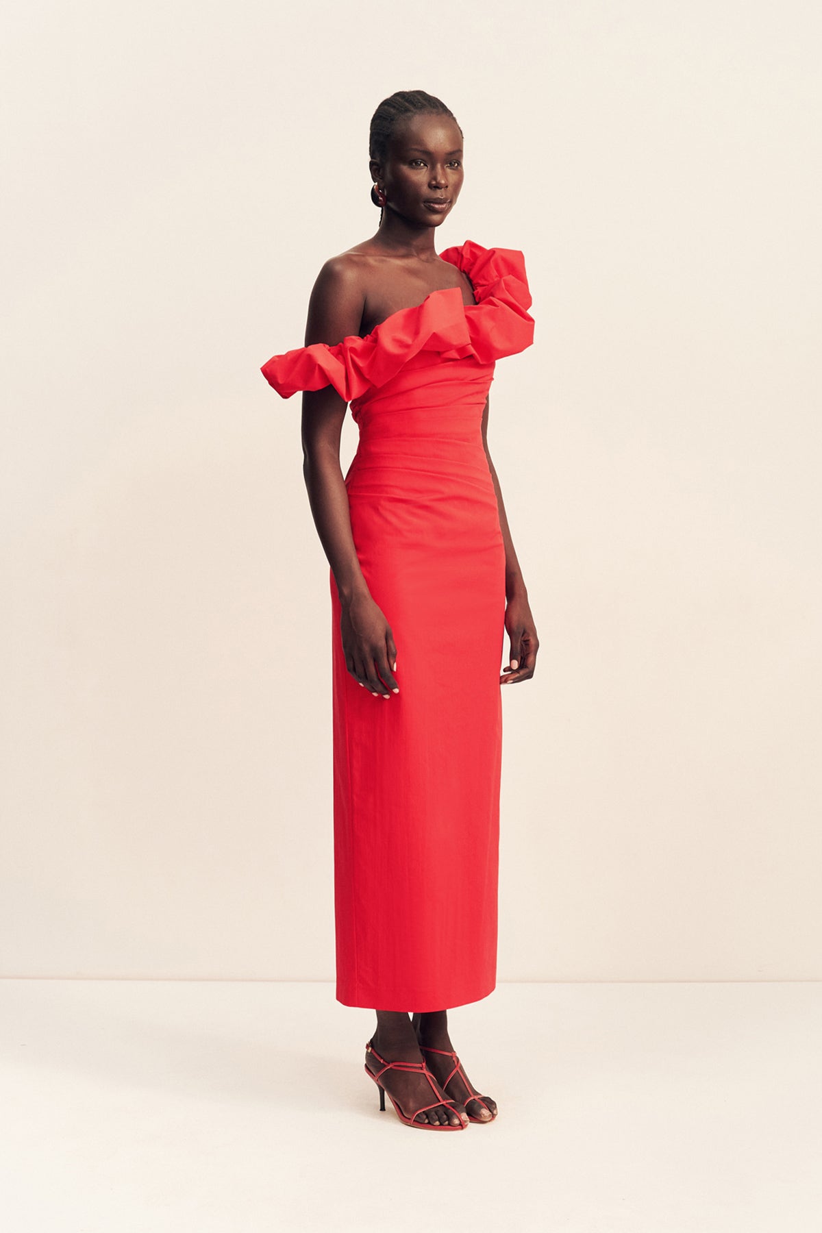 Campbell Ruffle Draped Maxi Dress | Goji | Dresses | Shona Joy