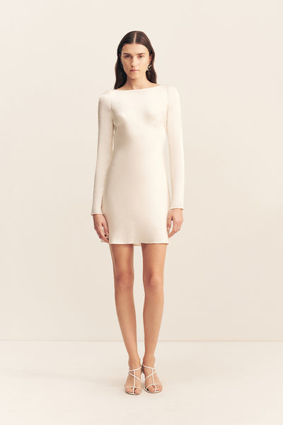 Shona Joy - La Lune Long Sleeve Backless Mini Dress - Cream - Bridesmaids Dress Shona Joy - La Lune Long Sleeve Backless Mini Dress - Cream - Bridesmaids Dress
