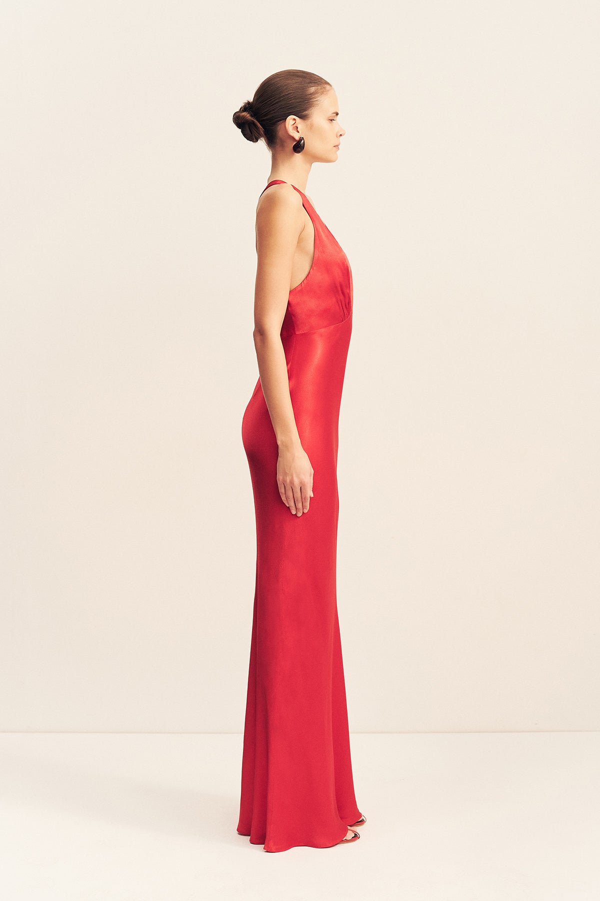 Tatum Plunged Cross Back Maxi Dress | Grenadine | Dresses | Shona