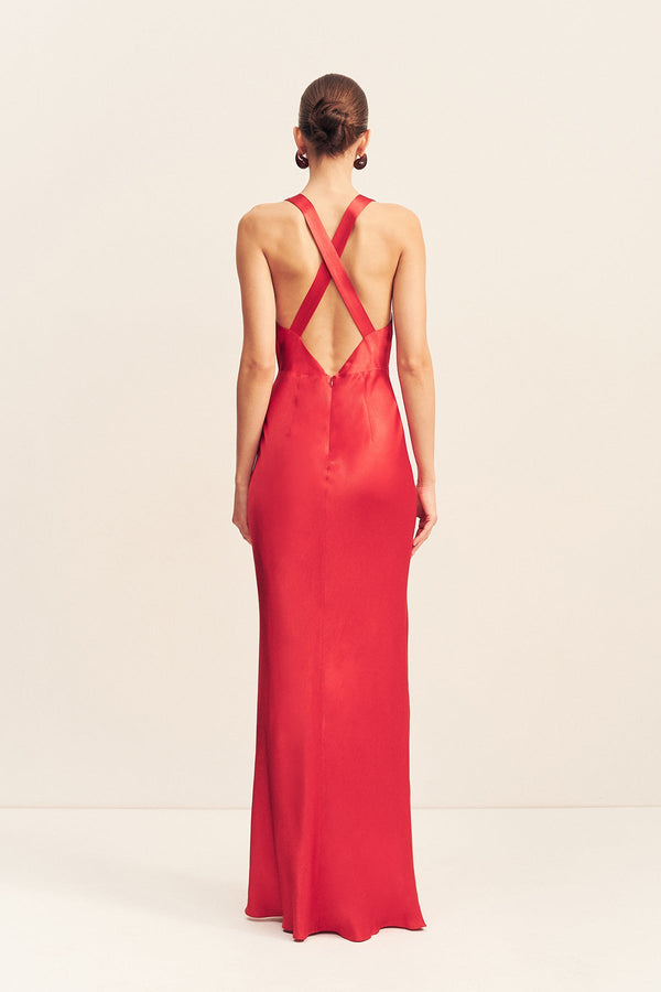 Shona Joy - Tatum Plunged Cross Back Maxi Dress - Grenadine - Bridesmaids Dress Shona Joy - Tatum Plunged Cross Back Maxi Dress - Grenadine - Bridesmaids Dress