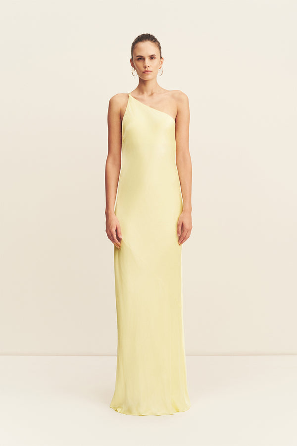 Shona Joy La Lune One Shoulder Cowl Back Gown - Lemon - 14 Shona Joy La Lune One Shoulder Cowl Back Gown - Lemon - 14