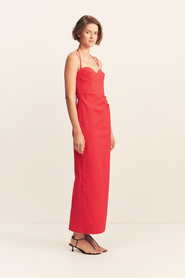 LANI BUSTIER MAXI DRESS - CHILLI_A