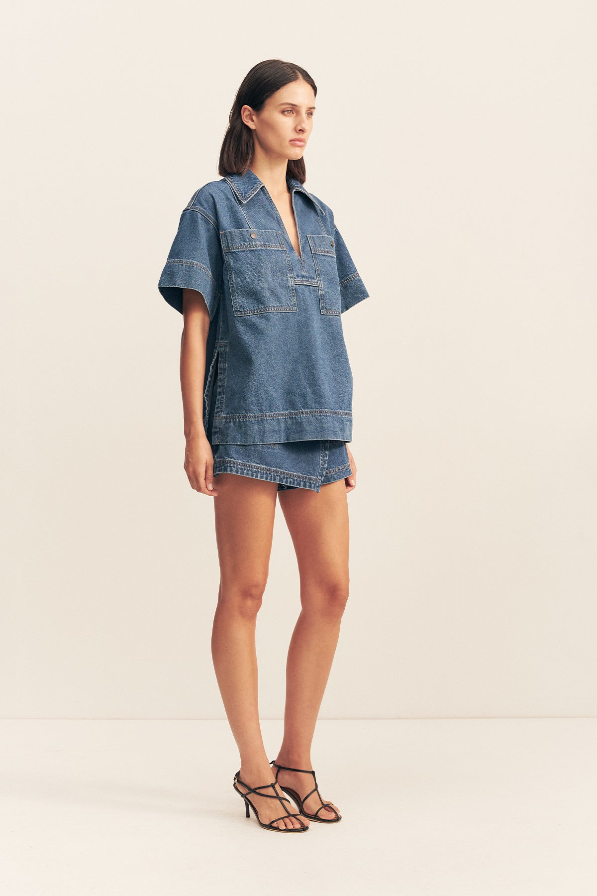 Raquel Pullover Top | Vintage Blue | Tops | Shona Joy – Shona Joy US