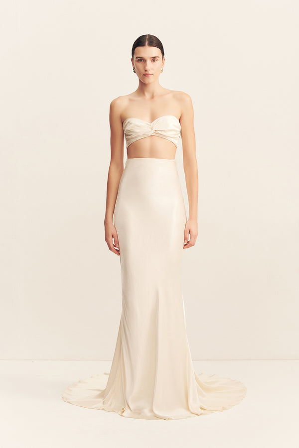 Shona Joy - La Lune Twist Front Bra Top - Cream - Bridal Dress Shona Joy - La Lune Twist Front Bra Top - Cream - Bridal Dress